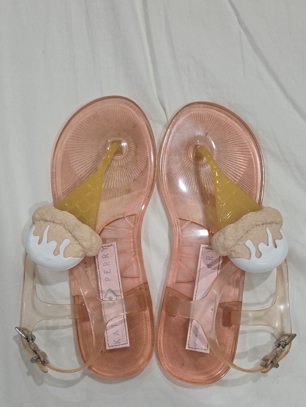 Katy Perry Collections Peach Jelly Sandals with Ice Cream Charm